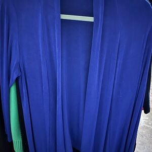 Chico's Royal Blue Open-Front Draped Cardigan